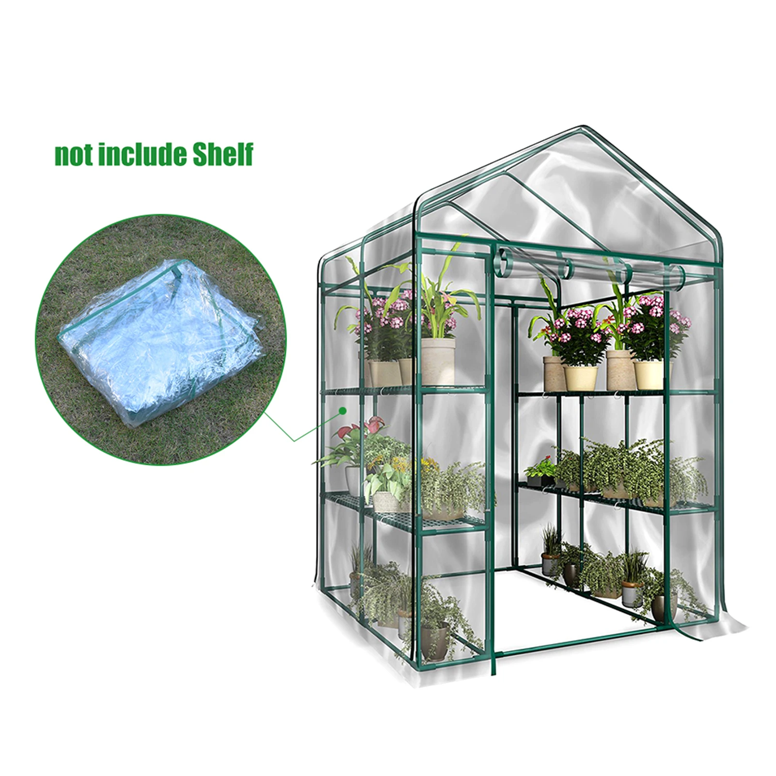 

Garden Greenhouse Transparent Cover Garden Nursery Planting Rack Warm Shed Simple Cover On Balcony No Include Shelf