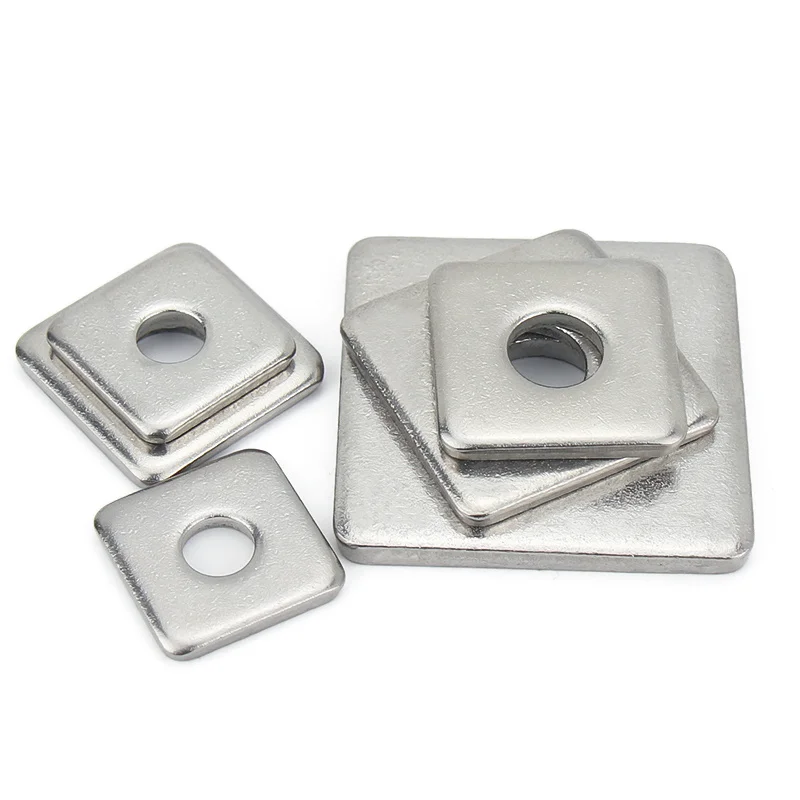 Stainless Steel Flat Pad Spacer Gasket Square Flat Washers M3-M16 Screw Fasteners Mechanical Industrial Hardware Accessories images - 6