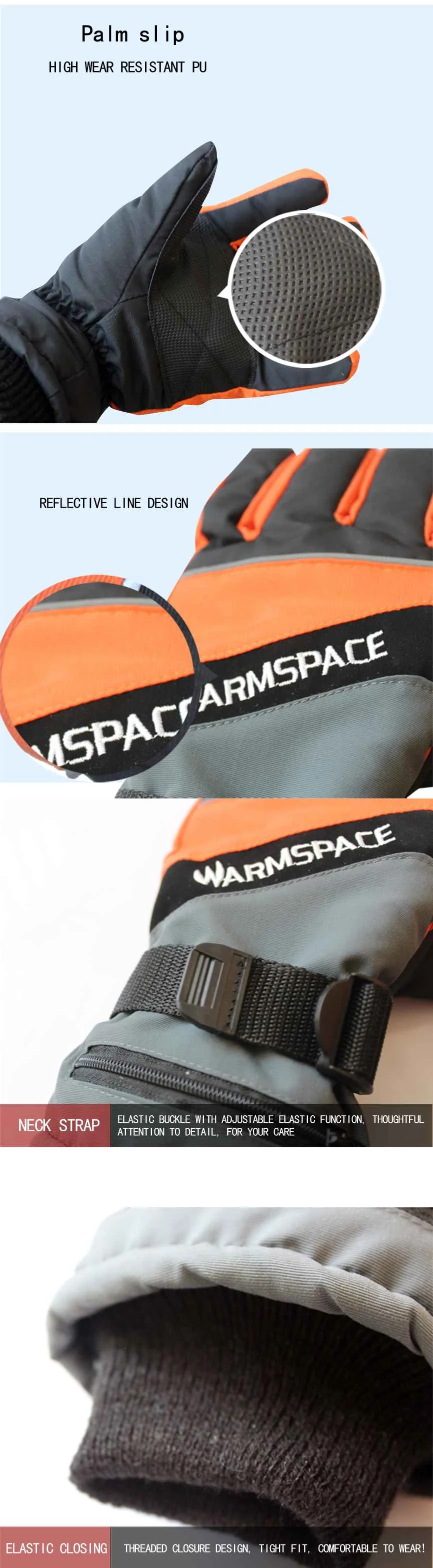 Warmspace 5600 мАч Смарт электрические тепловые перчатки Лыжная Водонепроницаемая литиевая батарея САМОНАГРЕВАЮЩАЯСЯ 5 пальцев рук назад тепловые перчатки батарея