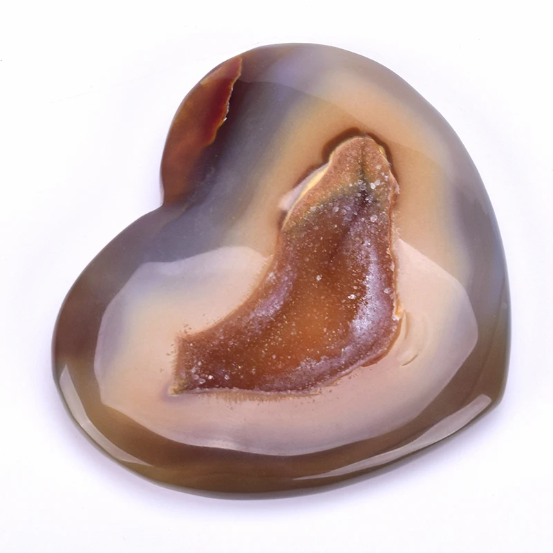 

Natural Geode Agate Slice Crystal Healing Stone Agate Heart Shape Energy Stone Carved love Gift Home Decoration