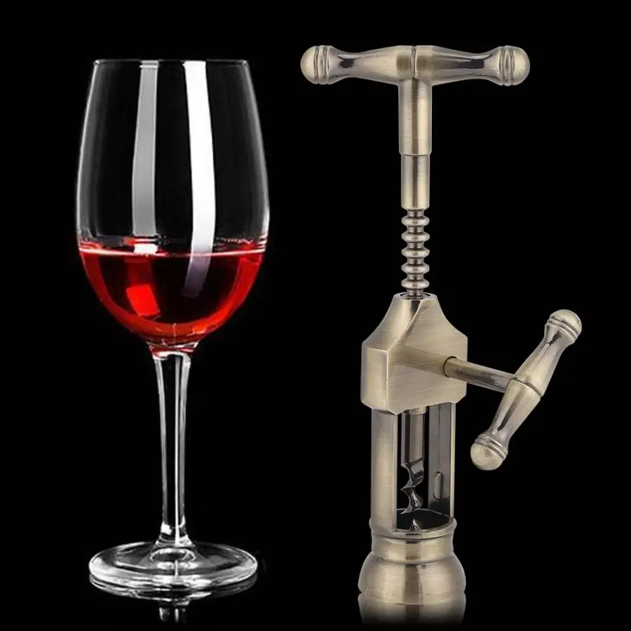 1pc Portable Wine Opener Retro Stainless Steel Metal Corkscrew Bottle Opener Portable Corkscrew Bottle Opener for Wine