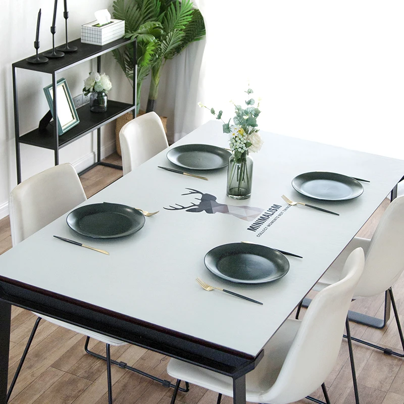 

Modern Design Waterproof PVC Leather Table Mat Home Decor Tablecloth Oil-proof Mat Custom Dining Table Cloth Pads For New Year