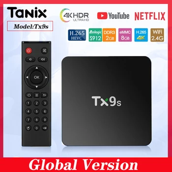 

TANIX Android TV Box TX9S Amlogic S912 Octa Core 60fps 4K Smart Set Top Box 2.4GHz Wifi Support Youtube Google fit TV box