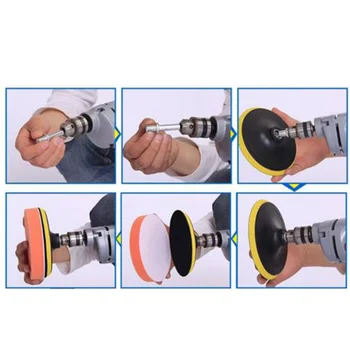 

6pcs/Set Car Polishing Buffing Pads Polished Plates Kits With M14 Drill Adapter