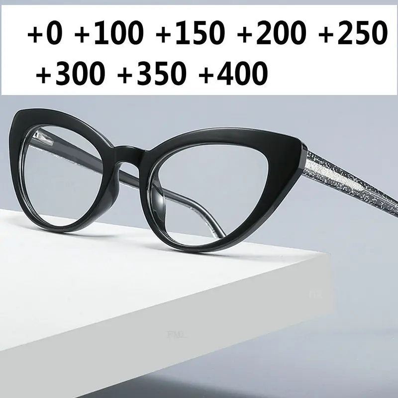 Женские фотохромные очки для чтения, роскошные брендовые дизайнерские негабаритные кошачьи очки, прозрачные линзы, очки для пресбиопии, блестящие очки NX