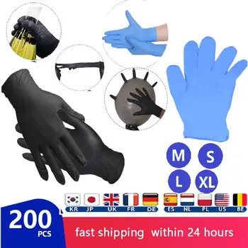 

200pcs Disposable Latex Gloves Non-Slip Acid And Alkali Laboratory Rubber Latex Gloves Household Cleaning Products Medical Glove