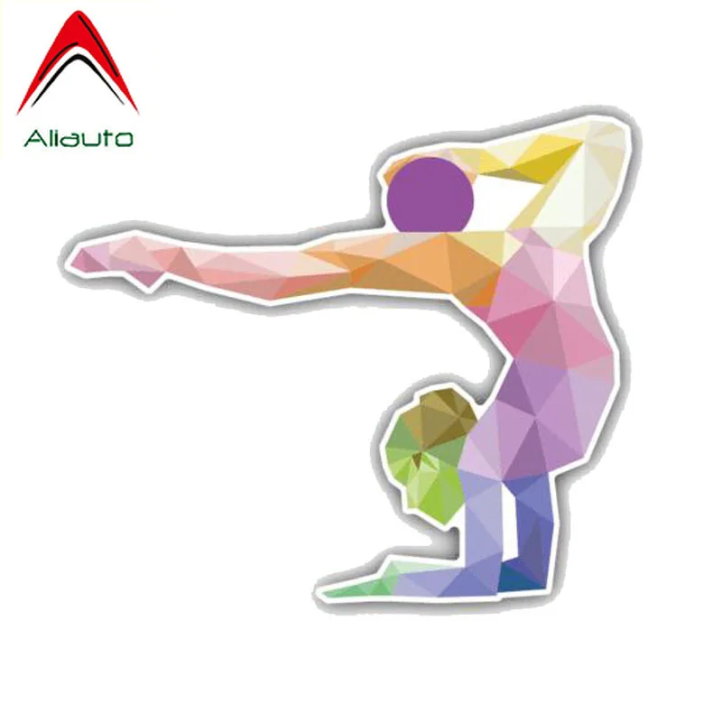 

Aliauto Creative Cartoon Car Sticker Funny Gymnastics Athletics Triangulated PVC Sunscreen Waterproof Reflective Decal,12cm*10cm