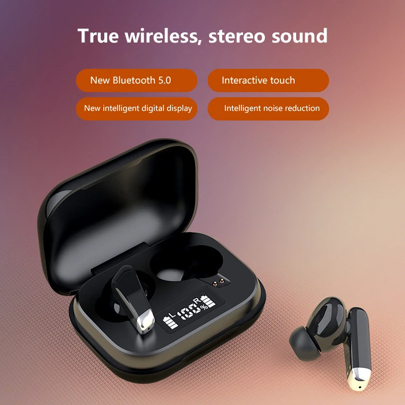 TWS Bluetooth Headphones LED True Wireless Headphones with Touch Control with Microphone Waterproof Sports Headphones for Xiaomi