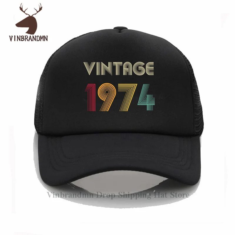 Винтажная бейсболка 1974 ретро головные уборы для новорожденных в году