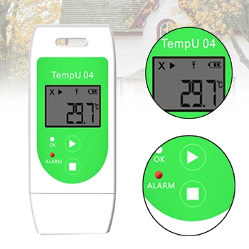 

USB Port Internal Sensor PDF Indoor Outdoor High Accuracy Alarm Digital Reusable Data Logger Temperature Recorder LCD Diaplay