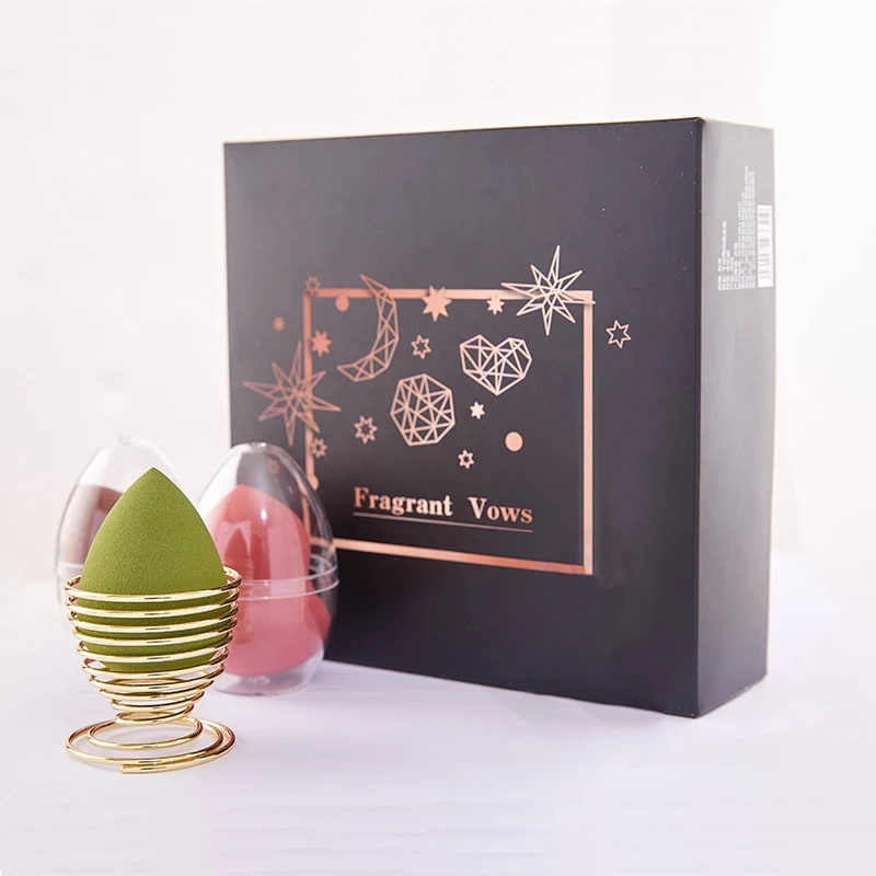 3 шт. губка для макияжа 1 губка держатель пудра слоеный гидрофильный макияж яйца роскошный упакованный для кожи влажный или сухой Макияж инструмент