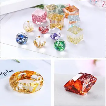 

6 Pcs/set Epoxy Filler Nail Dressing Powder Bright Color Brocade Gold Foil Plating Glitter DIY Nails Beauty Sequins 517F