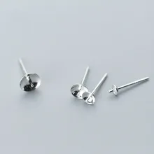 1 adet zarif S925 ayar gümüş inci tutucu küpe parçaları el yapımı DIY takı yapma aksesuarları alerji önlemek sıcak satış(China)