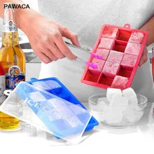 Лоток для льда 15 отверстий Пищевая силиконовая форма для льда виски со льдом лоток с крышкой квадратной формы самодельный лед форма кухонные инструменты