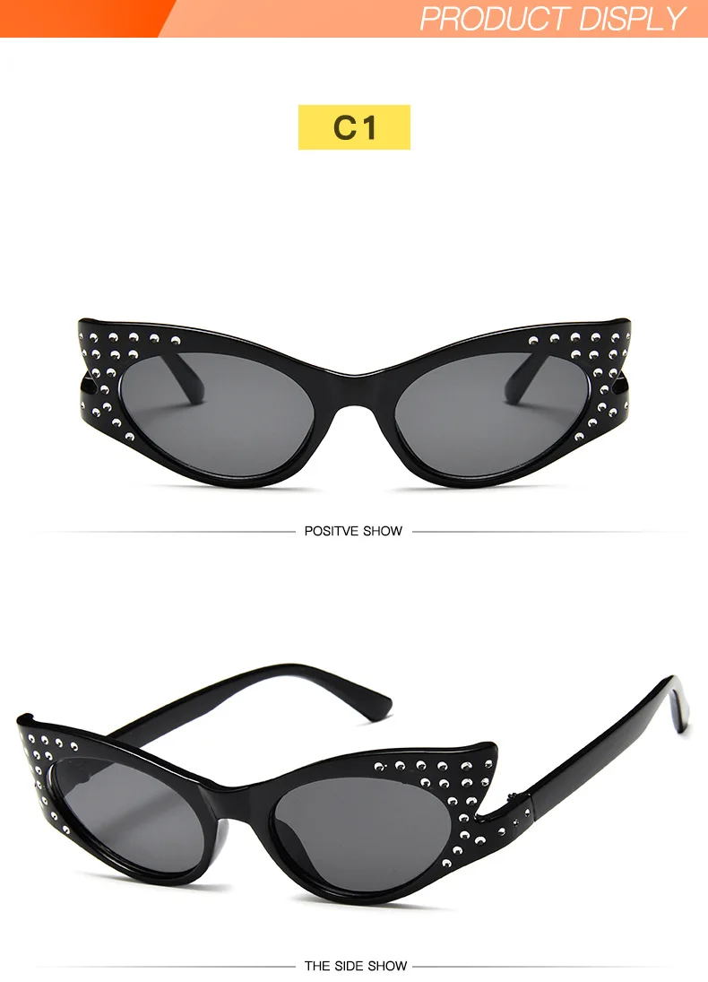 Модные новые солнцезащитные очки "кошачий глаз", модные женские солнцезащитные очки с бриллиантами, океанские линзы