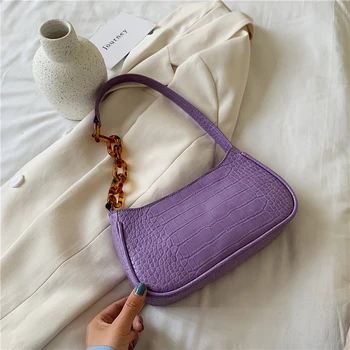 

Leopard Chain Design Small PU Leather Shoulder Bags For Women 2020 Summer Crocodile Pattern Handbags Female Travel Hand Bag