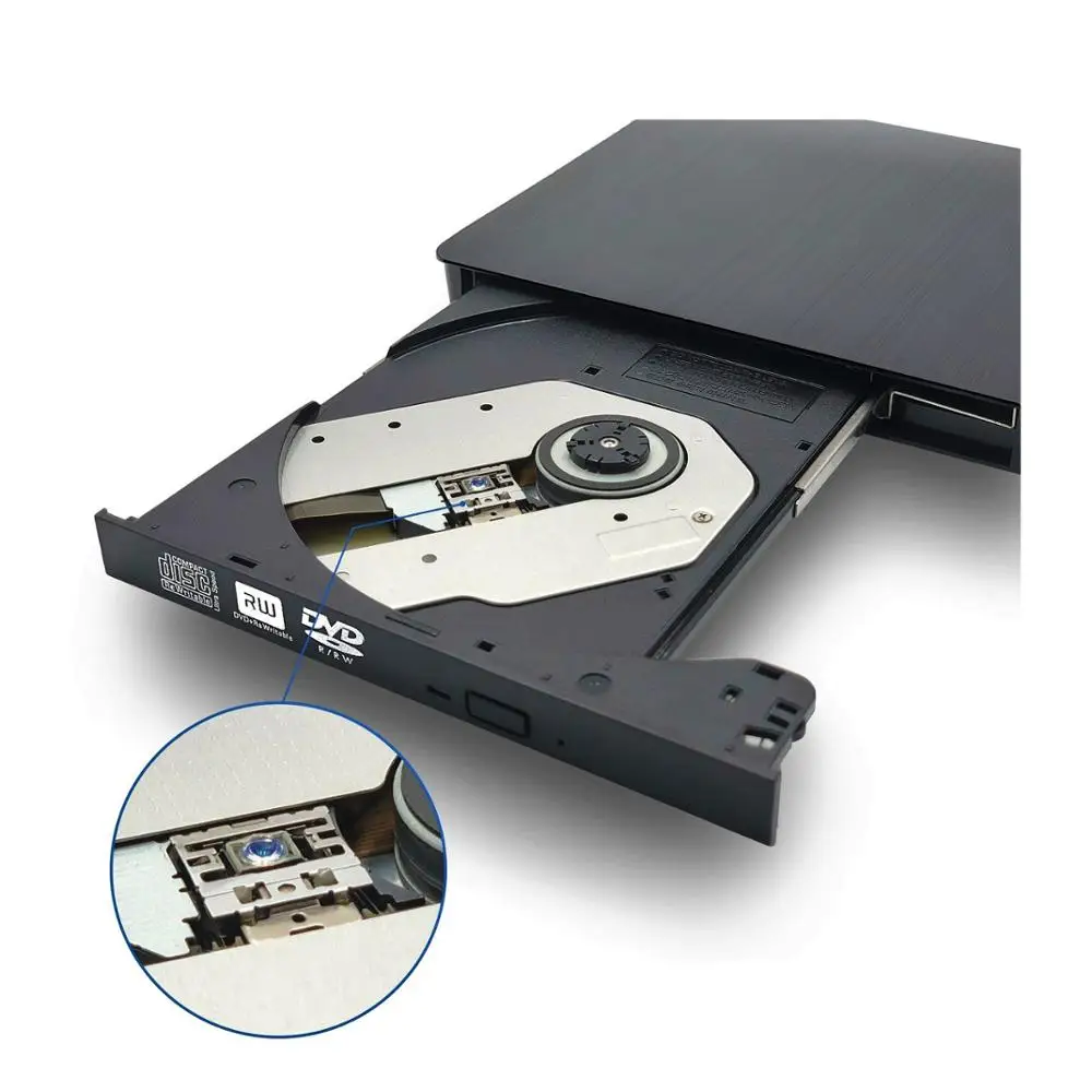 Leitor de Disco Escritor para Desktop Dvd-rw Unidade Óptica Externa Magro cd Rom Dvd rw Gravador Computador Portátil Tablet Player Usb 3.0 - Imagem 5