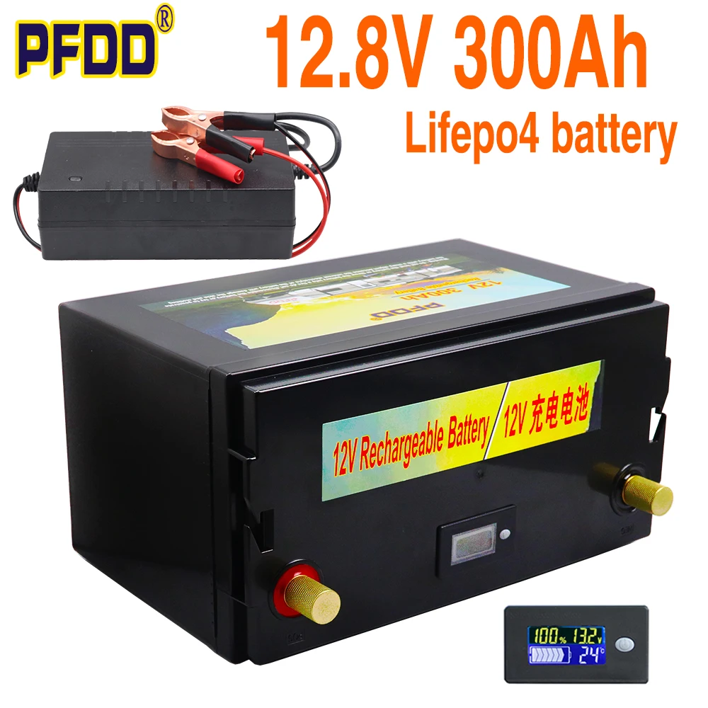12V 300Ah LiFePO4 Батарея 200AH 100AH BMS литий Мощность батареи 12 8 V для RV Кемпер гольф-кары