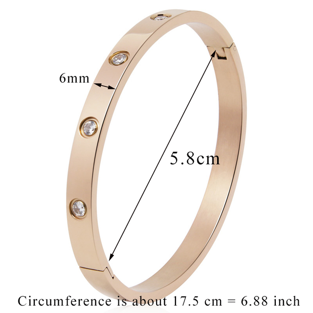 Lovers Bracelets Woman Bracelets Stainless Steel Bangles and Bangles Cubic Zirconia Golden Woman Jewelry Gifts