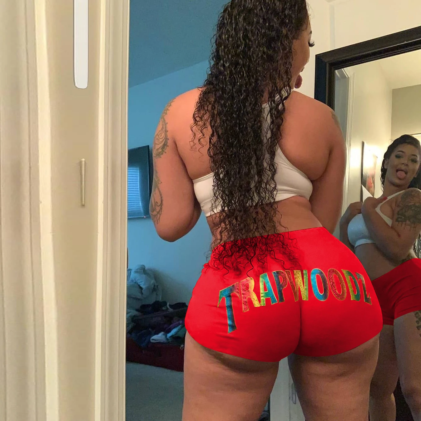 Women\u2019s Summer Sexy Short Shorts Special Letter Printing Elastic High Waist Tight-fitting Shorts