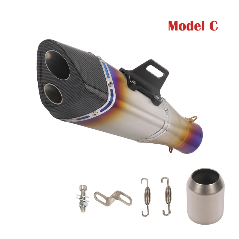 51mm Motorcycle Dual-outlet Pipe Exhaust Muffler Vent Pipe for ATV Dirt Street Bike Stainless Steel - Image 3