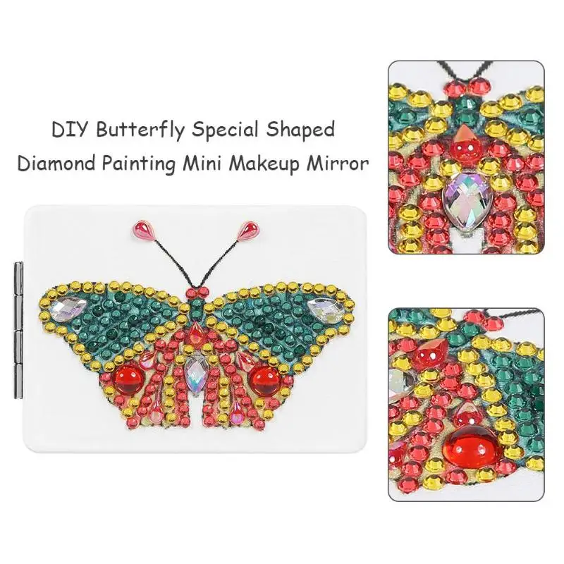 Бабочка/Сердце DIY алмаз особенной формы шаблон для рукоделия Женская Девушка ультра-тонкое косметическое мини-зеркало вышивка крестиком набор