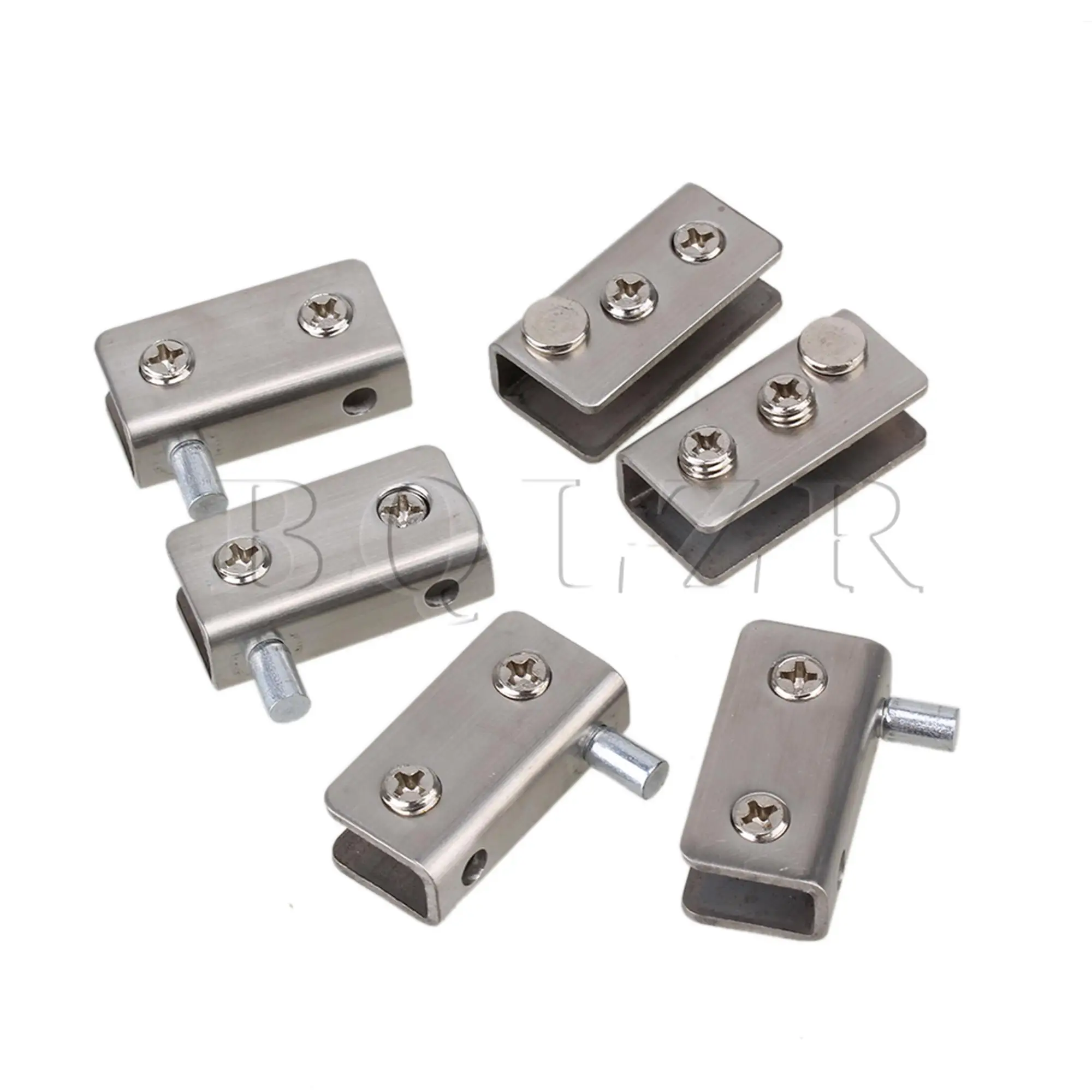 BQLZR Pair Double Door Set Glass Door Pivot Hinge Set Strike