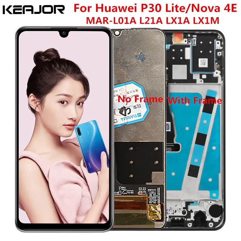 Для Huawei P30 Lite ЖК-экран протестированный ЖК-дисплей + сенсорный экран с рамкой