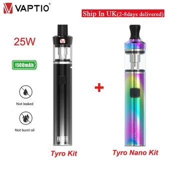 

UK cigarette électronique KIT 1500mah Vaptio Tyro/Tyro Nano Kit 25W Box Mod Battery 2.0ml vape Tank portable Vaporizer pen
