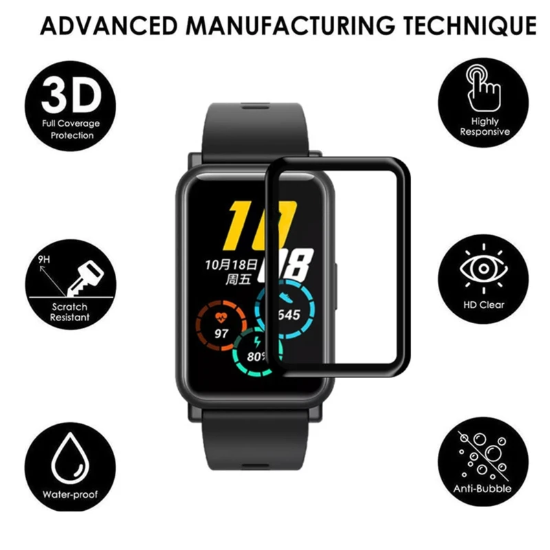 

2Pcs Unthin Soft TPU Clear Protective Film For Hua-wei Honor ES Smart Watch Full Screen Protector For -Huawei Watch Fit