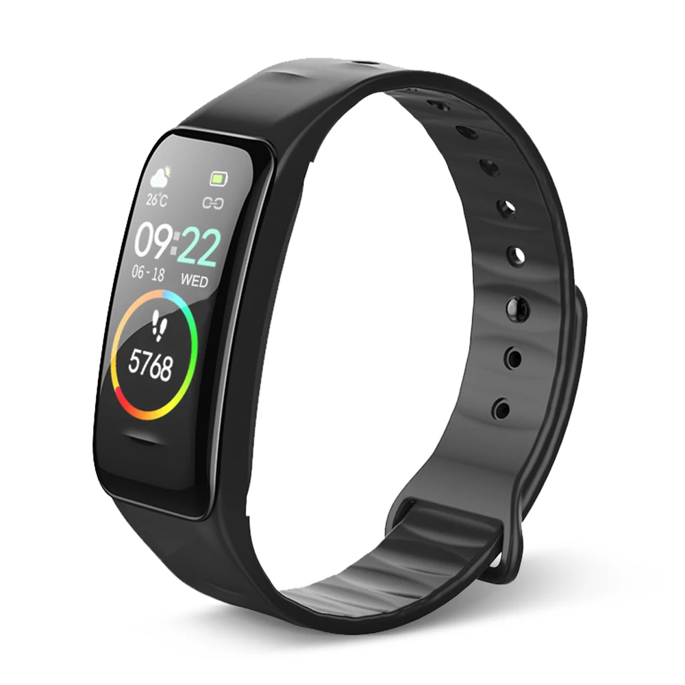 Черный IP67 умный Браслет фитнес-трекер SmartBand пульсометр кровяное давление кислород измерение сна и калорий мониторинг - Цвет: Черный