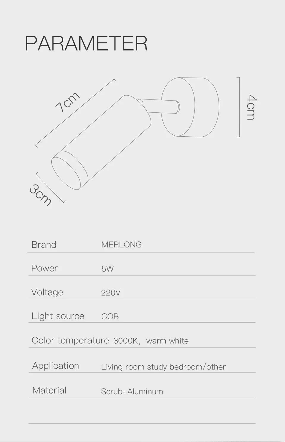 Светодиодный мини-настенный светильник с поворотом на 350 ° и поворотом на 180 ° классический черный/белый стиль общий дизайн parsimony выглядит проворным
