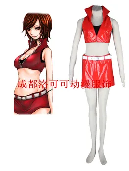 

Anime Vocaloid Cosplay Hatsune Miku Sexy PU Uniform Set Cos Halloween Costume Full set Tube Top+Top+Skirt+Leggings Shorts+Belt