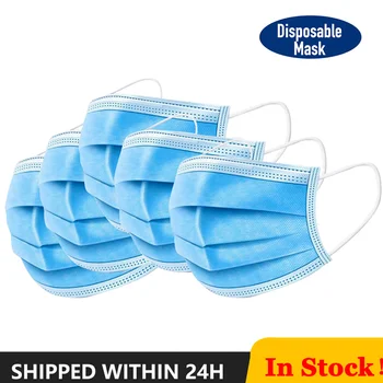 

24h Fast Ship 20/50/100 Pcs Disposable Masks 3-layer Non-Woven Masks Anti Dust Mouth Face Mask Protection Soft Protective Mask