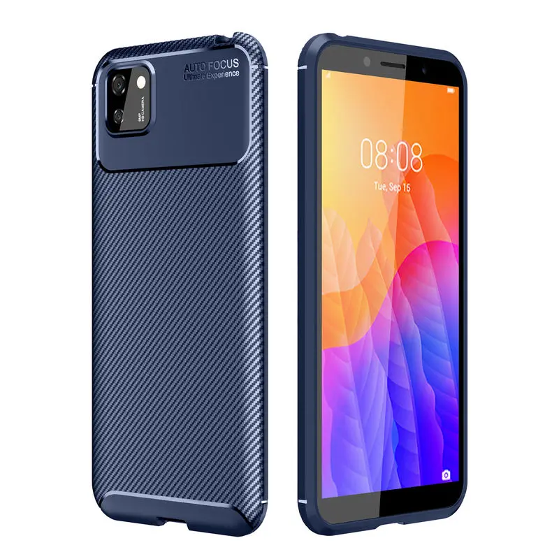 

HuaWei Y5P 2020 Case Fashion Luxury Carbon Fiber Silicone Back Cover For HuaWei Y5P Honor 9S Anti-fall Protection Case Cover