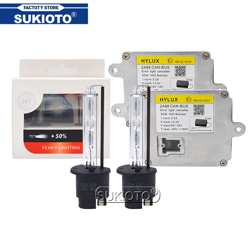 SUKIOTO 35W Yeaky HID Xenon Kit Canbus Ballast Hylux 2A88 Reactor HID Xenon Bulb Lamp H1 H3 H7 H11 HB3 HB4 D2H 4500K 5500K 6500K (2)