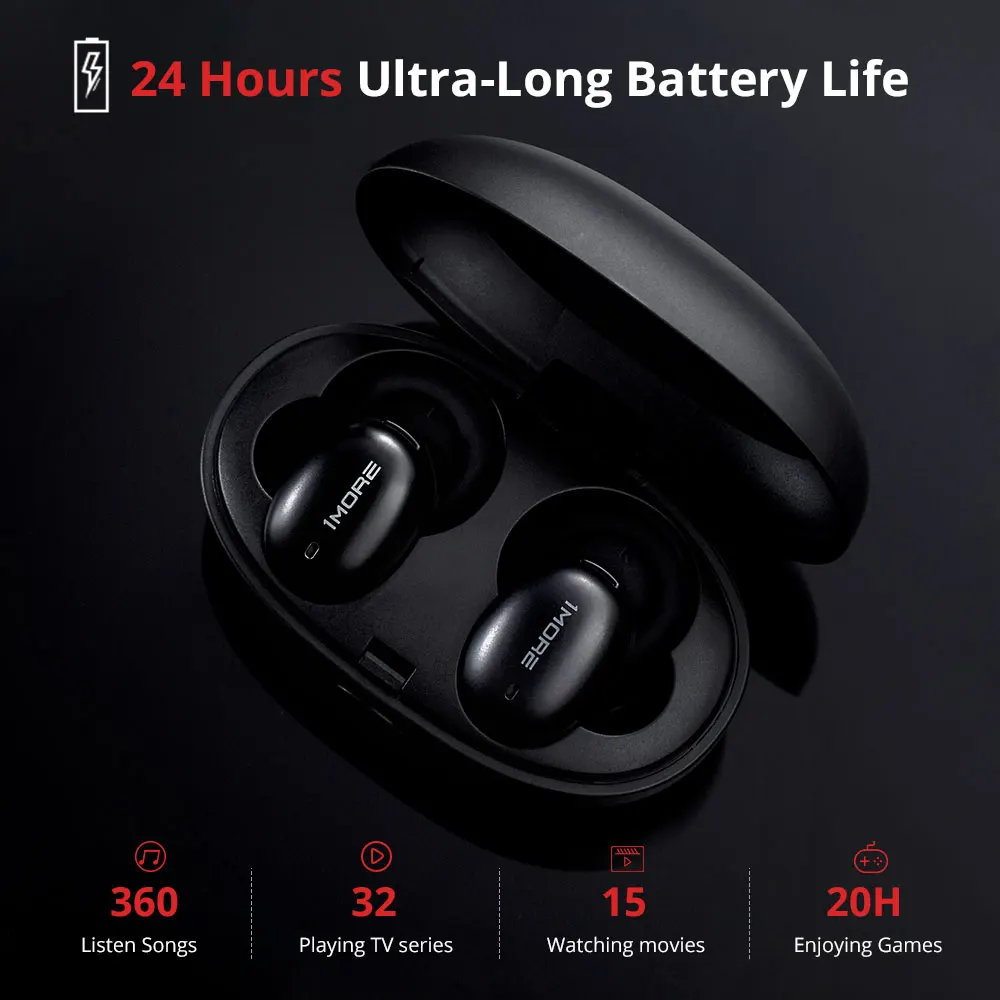  1MORE E1026 TWS Earphone Wireless Earbuds Bluetooth 5.0 Support aptX & AAC HD Bluetooth Compatible 