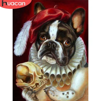 

HUACAN Diamond Painting Dog Craft Kit Full Square Diamond Mosaic Embroidery Animal Sale Picture Rhinestone Decor For Home