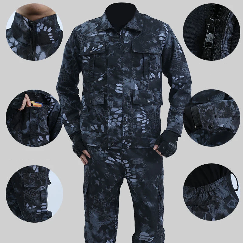 Terno de camuflagem masculino, roupa de proteção