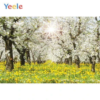 

Spring Flower Tree Garden Park Nature Scenery Baby Shower Birthday Backdrop Vinyl Photography Background For Photo Studio Shoot