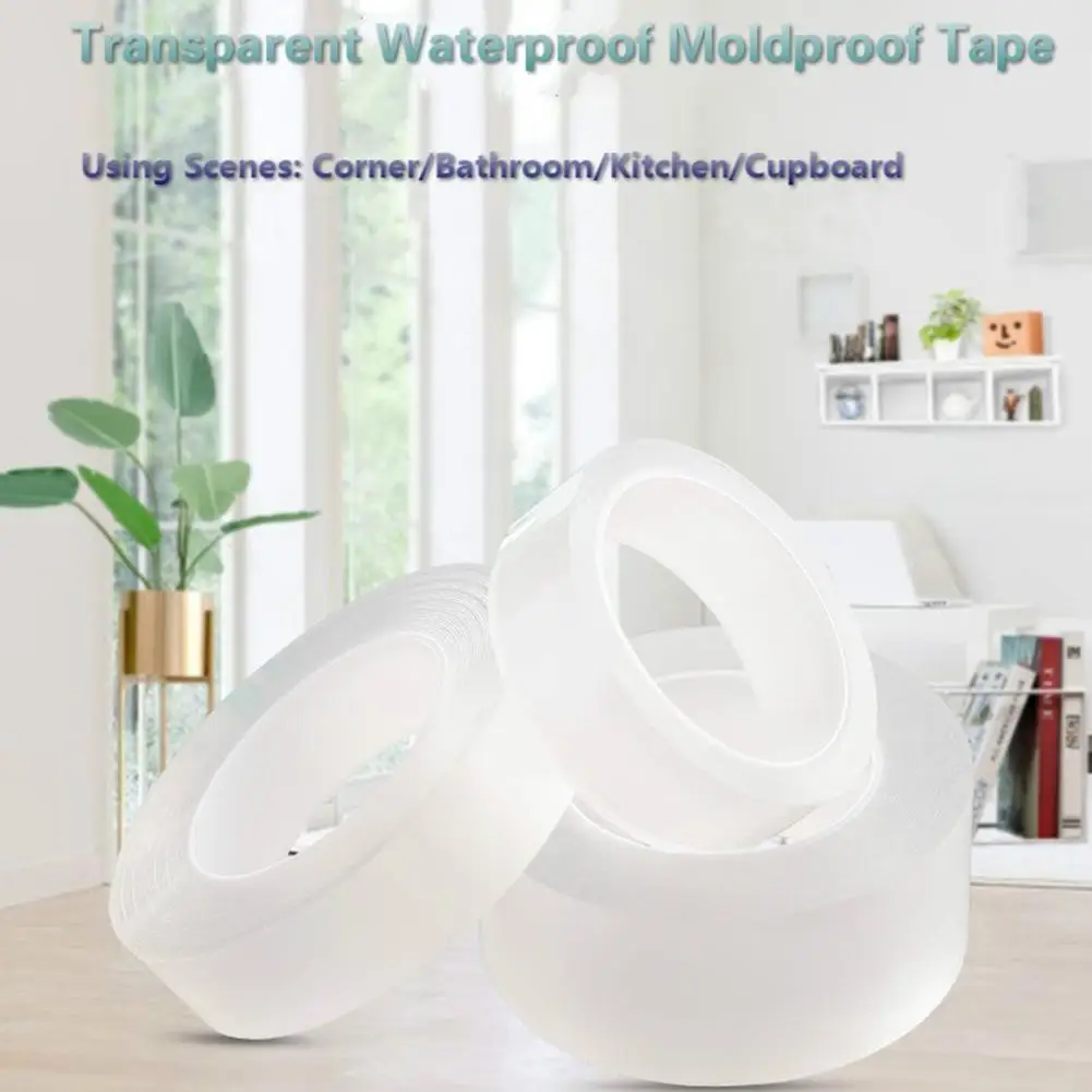 

Kitchen Sink Tape Waterproof Mildew-proof Bathroom Transparent Adhesive Tape Durable Self-Adhesive Pool Water Rubber Strip
