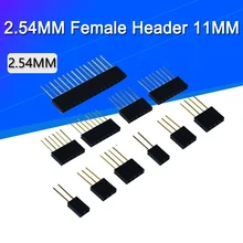 10 pces 1x2/3/4/6/8/10/15 pino 2.54mm empilhável longo pernas femal encabeçamento para arduino escudo stlxy