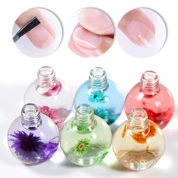 

1 Bottle 15ml Dried Flowers Softener Nutritional Cuticle Oil Treatment Nutritious Gel Polish Cuticle Nail Art Tool Nail Care Oil