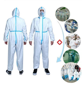 

Reusable Protective Cloth Coveralls Anti bacterial Work Medical Suit Hazmat Suit Anti-Virus Safety Coverall Protective Clothing