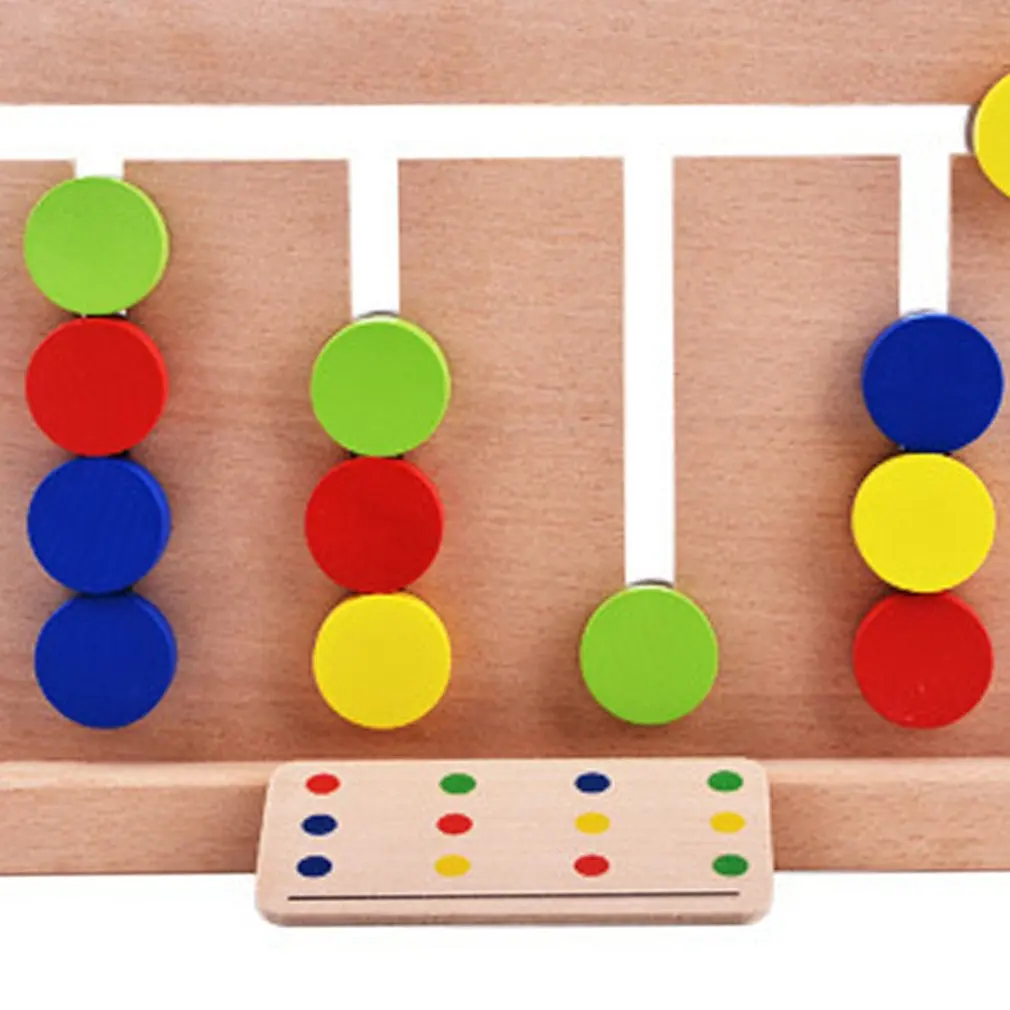  Baby Wooden Toy four-color game Montessori enlightenment teaching aids toys for Early Childhood Edu - 4000386341775