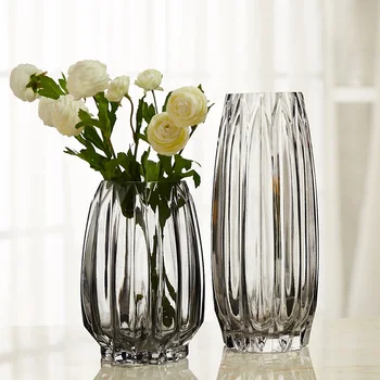 

Creative geometric vertical prismatic glass vase transparent dining table decoration vases home living room decoration vase