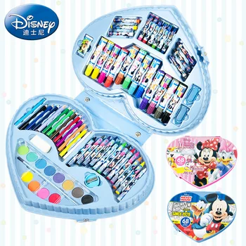 

girls Cartoon Painting watercolor pen Stationery Set disney kids Minnie Mickey Mouse sharpener ruler Educational Supplies toys