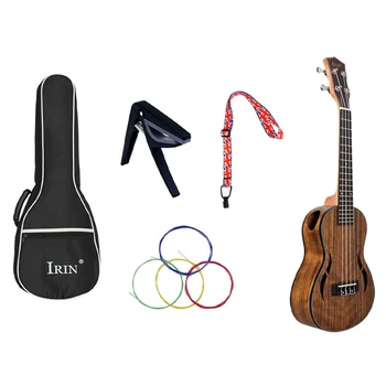 

IRIN Concert Ukulele 23 Inch Walnut Wood with Ukulele Cover Bag with Strings + Capo + Strap Ukulele Replacement Parts