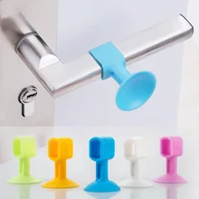 Silicone Door Knob Cover Suction Cup Mat Home Thicken Anti-collision Solid Color For Baby Wall Door Handle Protective Glove