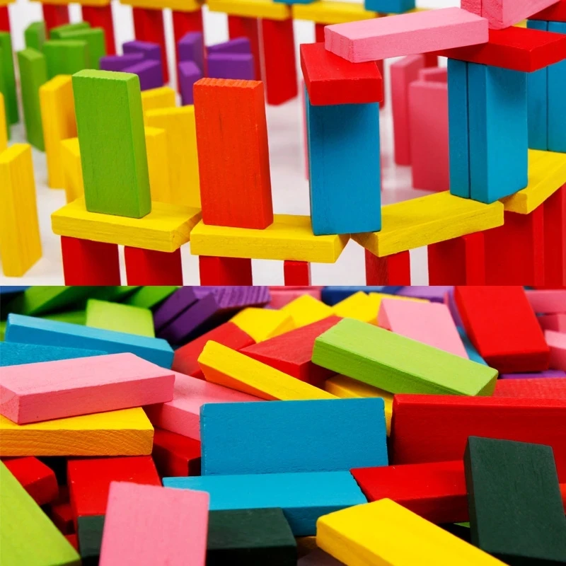 Buy LADWA 240 Pcs Super Dominos Blocks, 12 Color Bulk Wooden Dominos Blocks  Set, Kids Game Educational Play Toy, Domino Racing Toy Game (12 Colors, 20 Dominos  Blocks Each Color) Online at